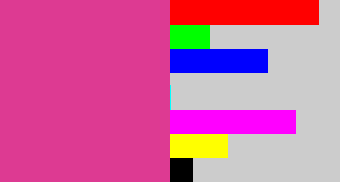 Hex color #dd3a92 - darkish pink