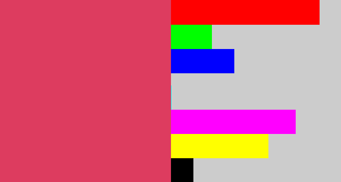 Hex color #dd3c5f - dark pink