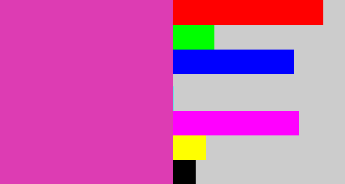 Hex color #dd3cb3 - purpley pink