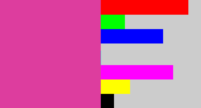 Hex color #dd3d9e - purpley pink
