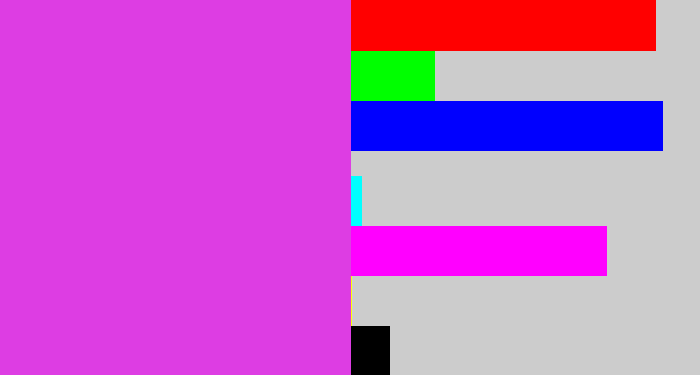 Hex color #dd3de3 - purple pink