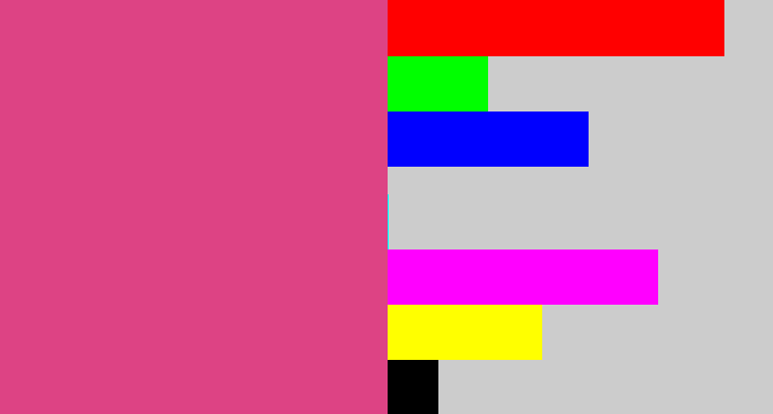 Hex color #dd4384 - darkish pink