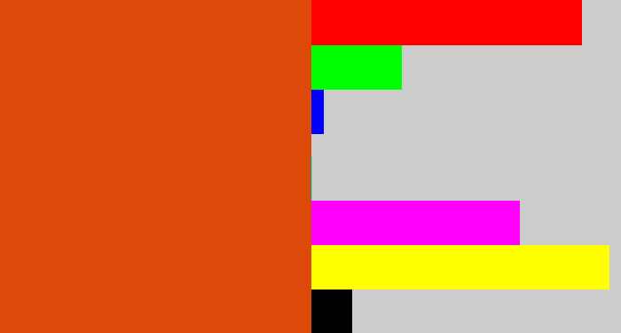 Hex color #dd4909 - deep orange
