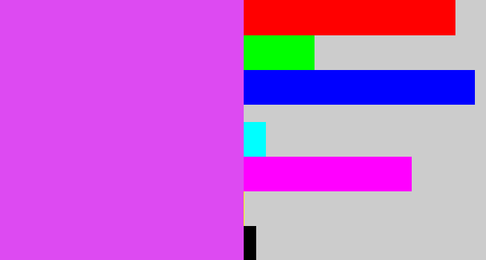 Hex color #dd4af2 - heliotrope