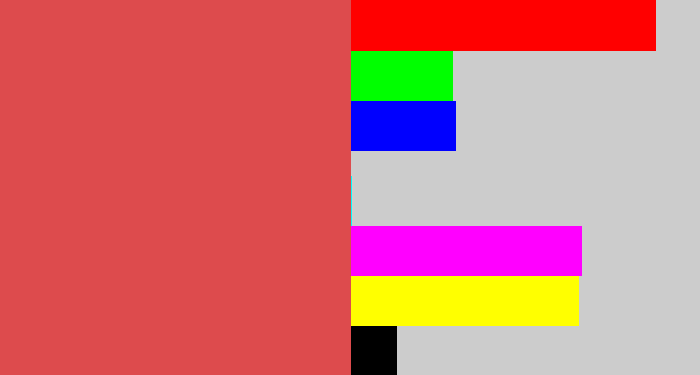 Hex color #dd4b4d - pale red