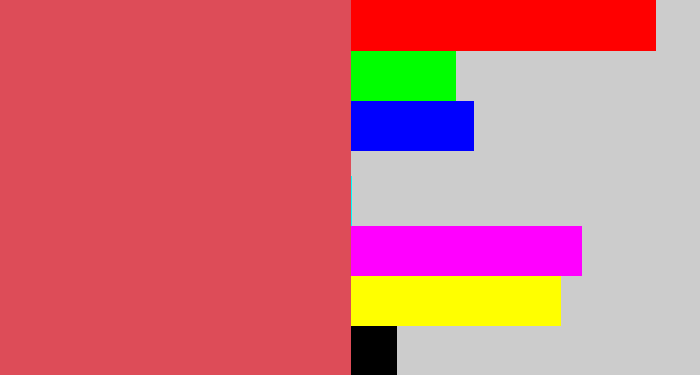 Hex color #dd4c58 - pastel red