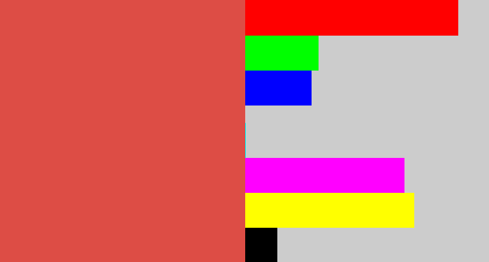 Hex color #dd4d45 - pale red