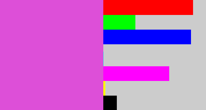 Hex color #dd4fd8 - pink purple