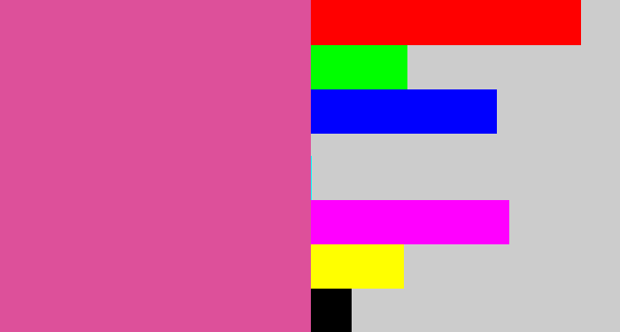 Hex color #dd509a - medium pink