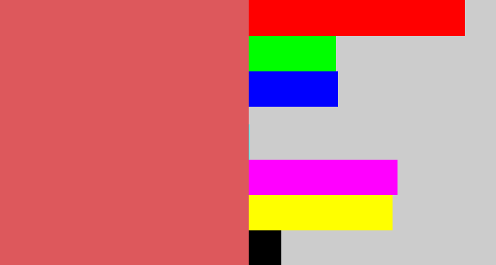 Hex color #dd585c - pastel red