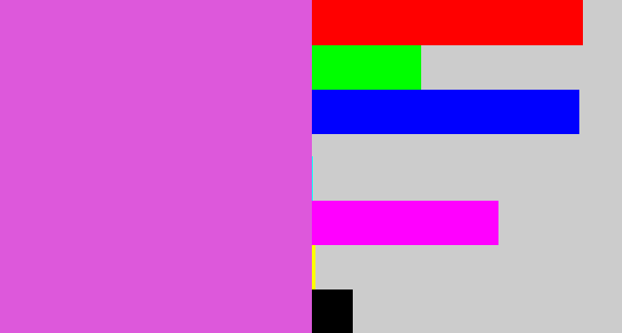Hex color #dd58db - pink purple