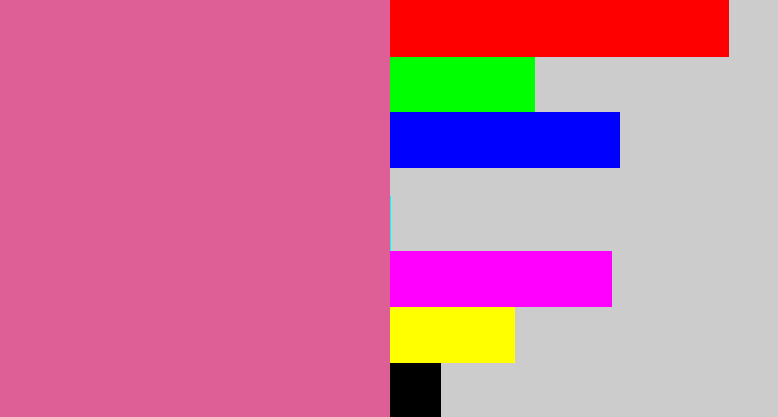 Hex color #dd5f96 - medium pink