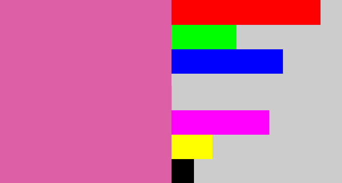 Hex color #dd60a7 - pale magenta