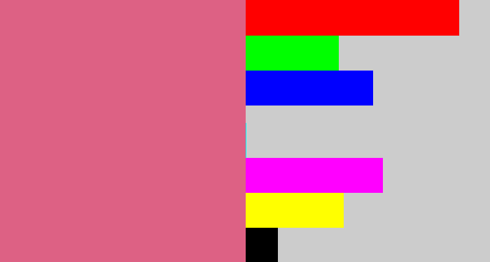Hex color #dd6184 - pinkish