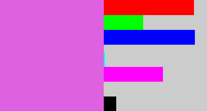 Hex color #dd61e0 - pink purple