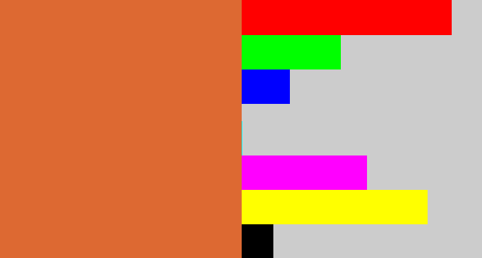 Hex color #dd6932 - terra cotta
