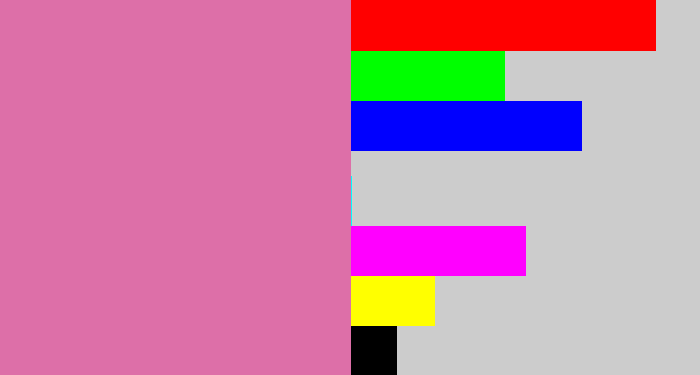 Hex color #dd6fa8 - pale magenta