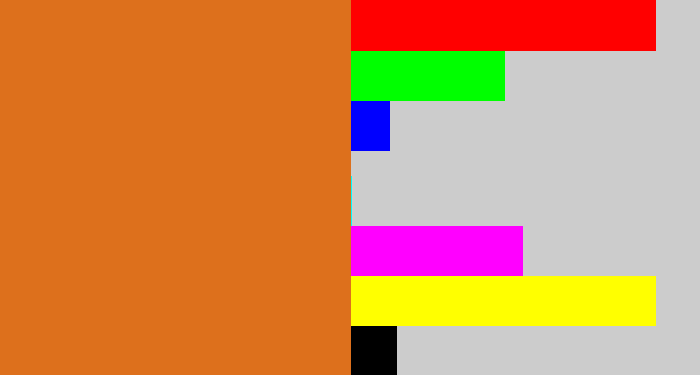 Hex color #dd701c - brownish orange