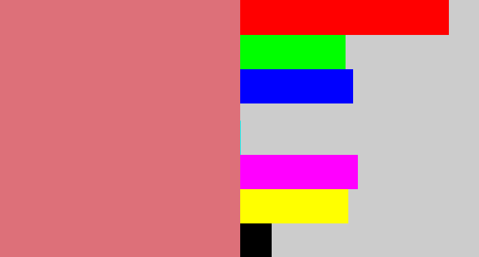 Hex color #dd7079 - pinkish