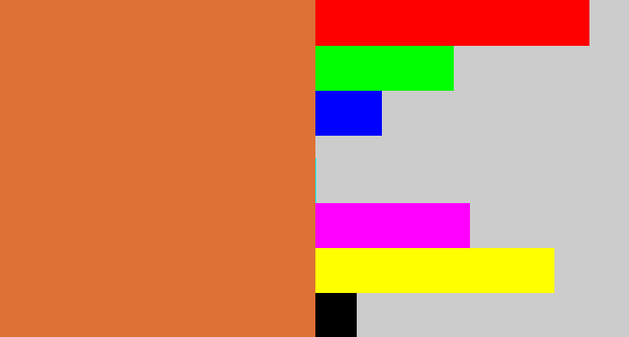 Hex color #dd7136 - dull orange