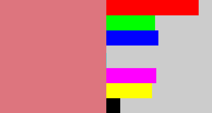 Hex color #dd757e - pinkish