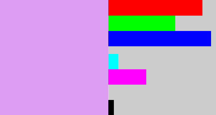 Hex color #dd9df2 - lilac