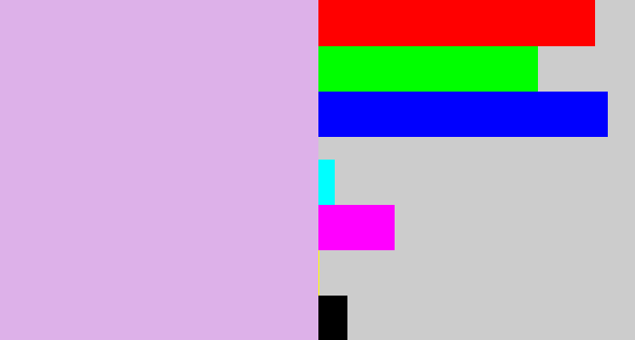 Hex color #ddb1e9 - light violet