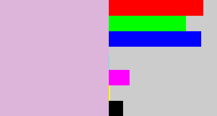Hex color #ddb4da - light violet