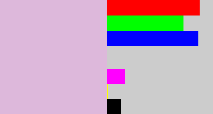 Hex color #ddb8db - light violet