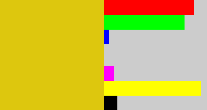 Hex color #ddc70e - mustard yellow