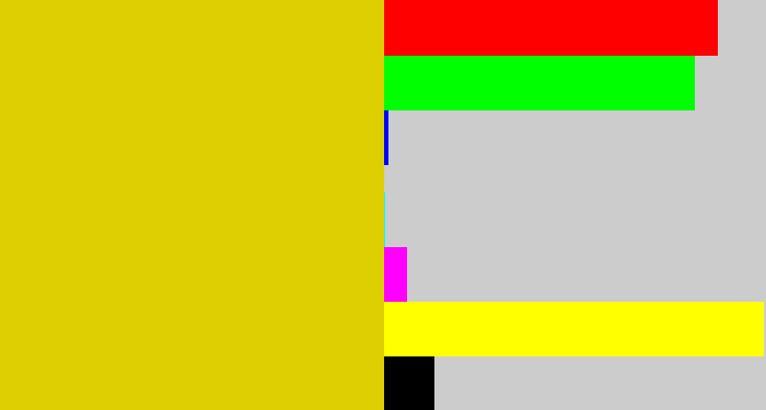 Hex color #ddcf02 - ugly yellow