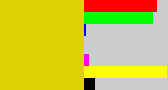 Hex color #ddd004 - ugly yellow