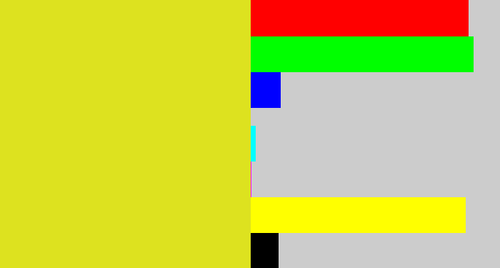 Hex color #dde21f - piss yellow