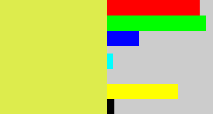 Hex color #ddec4d - off yellow