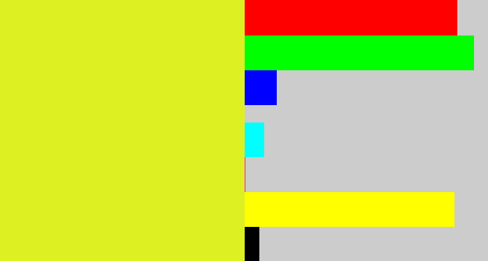 Hex color #ddf021 - sickly yellow