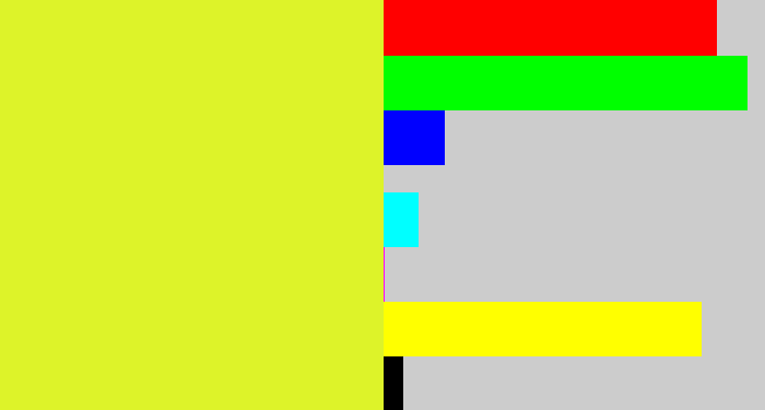 Hex color #ddf329 - sickly yellow