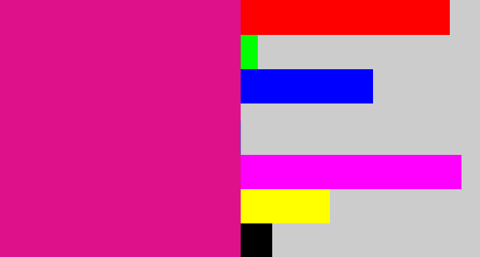 Hex color #de118b - strong pink