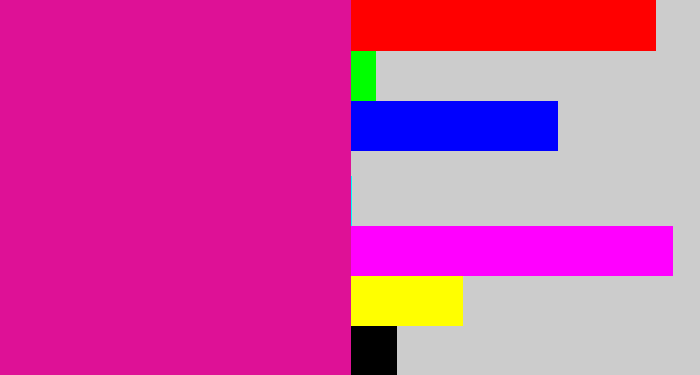 Hex color #de1196 - electric pink