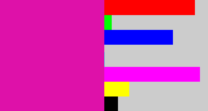 Hex color #de11a9 - shocking pink