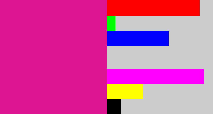 Hex color #de1593 - strong pink