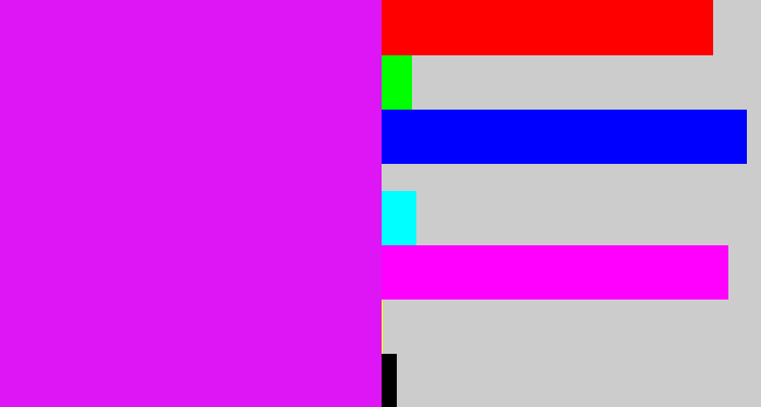 Hex color #de15f5 - pink/purple