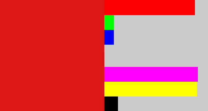 Hex color #de1618 - red