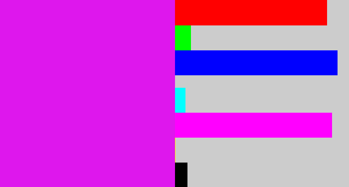 Hex color #de17ed - pink/purple