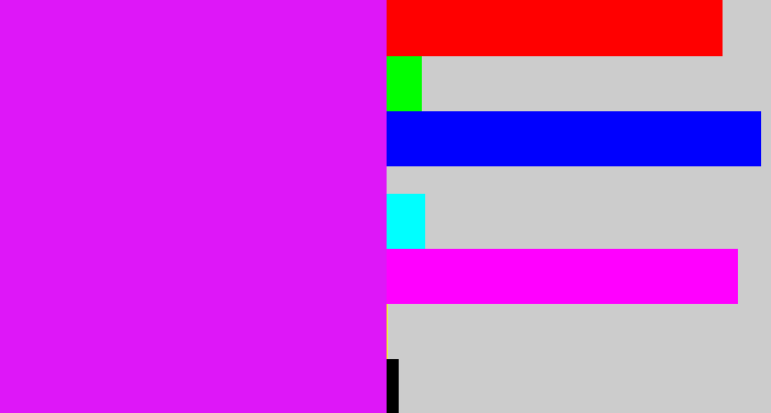 Hex color #de17f8 - pink/purple