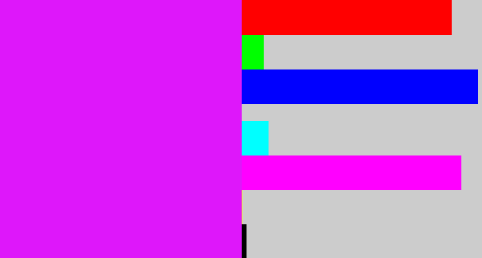 Hex color #de17fa - pink/purple