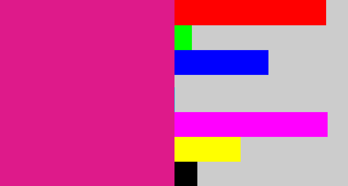 Hex color #de1a8a - strong pink