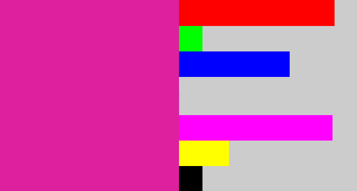 Hex color #de209f - shocking pink