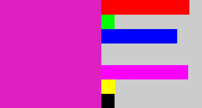 Hex color #de20c0 - purple/pink