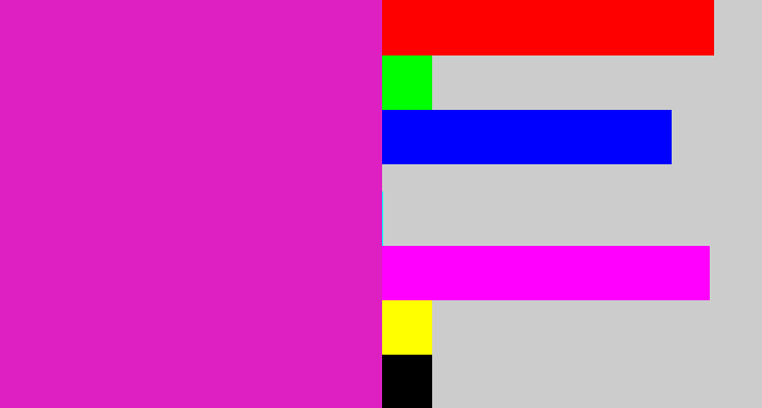 Hex color #de20c2 - purple/pink