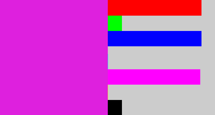 Hex color #de20de - purple/pink